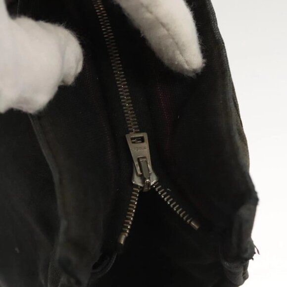 HERMES Fourre Tout Clutch Bag Canvas Black Auth ti3076 - Picture 4 of 16